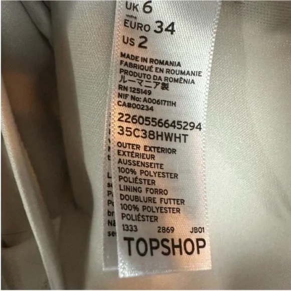 Topshop Nordstrom white & silver floral sleeveless cutout fitted dress 2 EUC - Picture 7 of 7